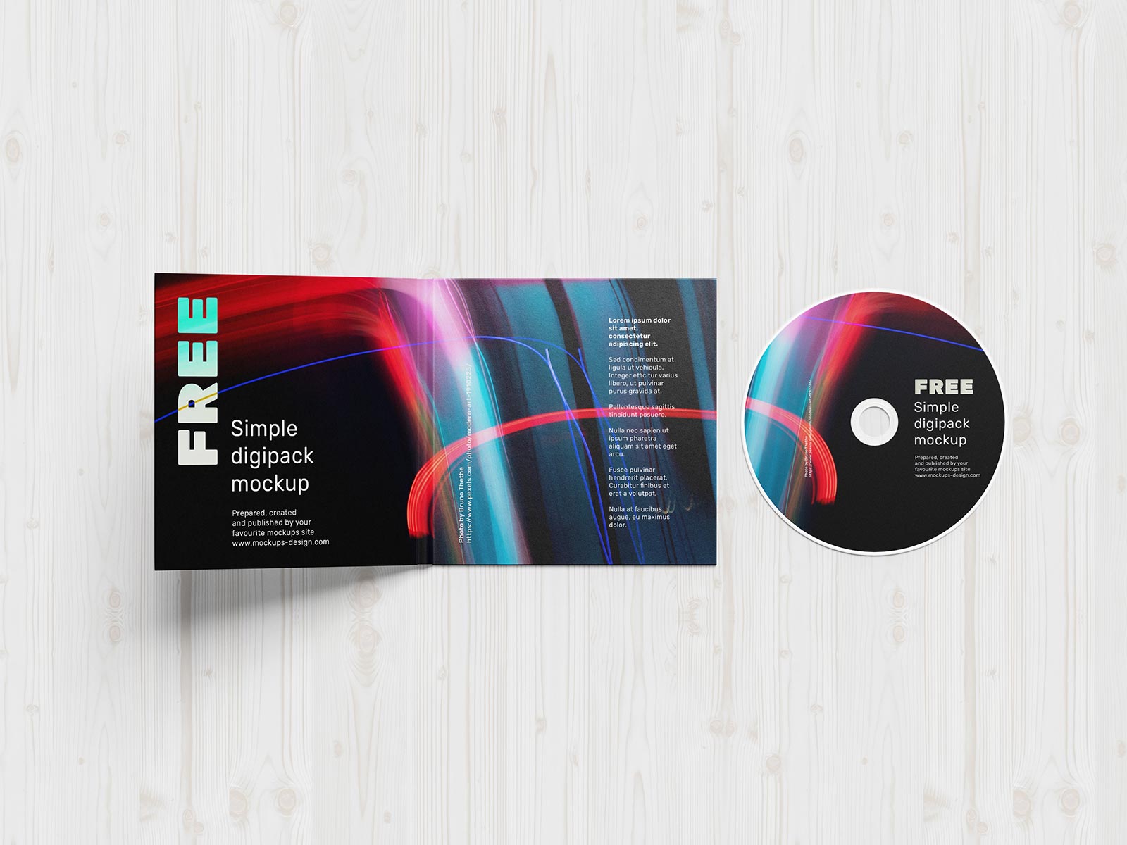 Free CD DVD Digipack Mockup PSD Set