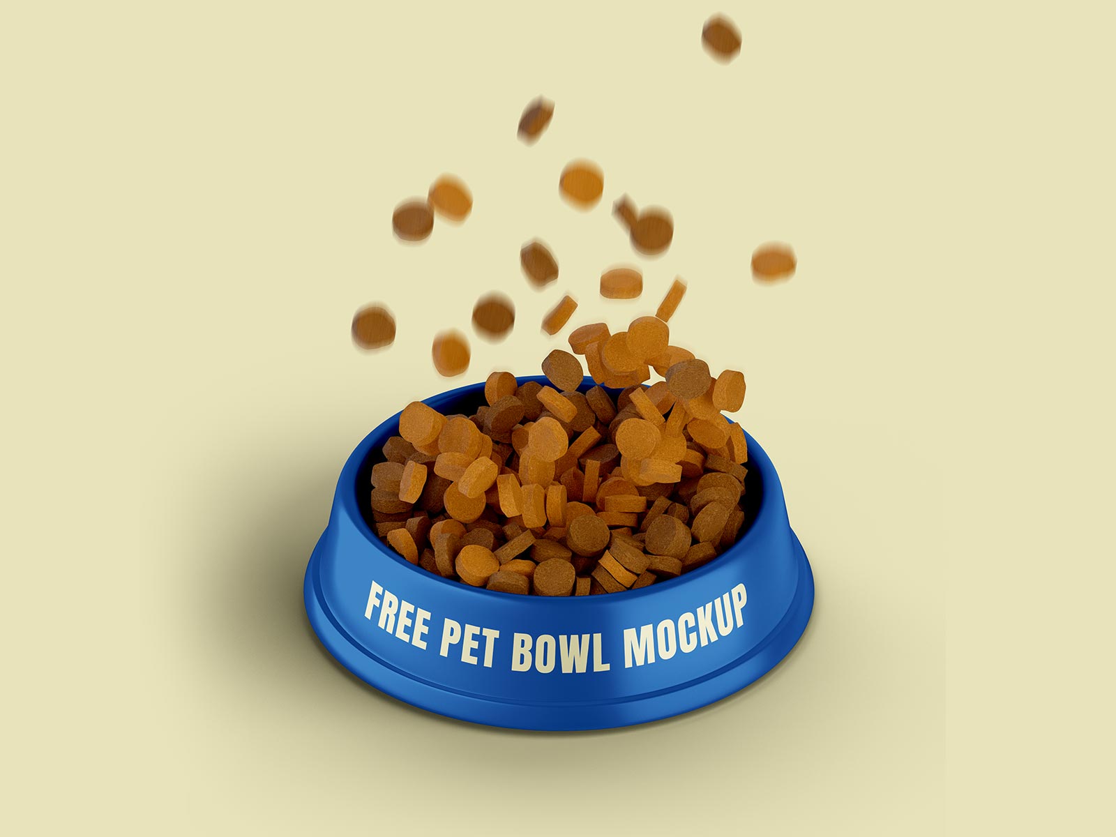 Free Cat Dog Food Feeding Bowl Mockup PSD Set