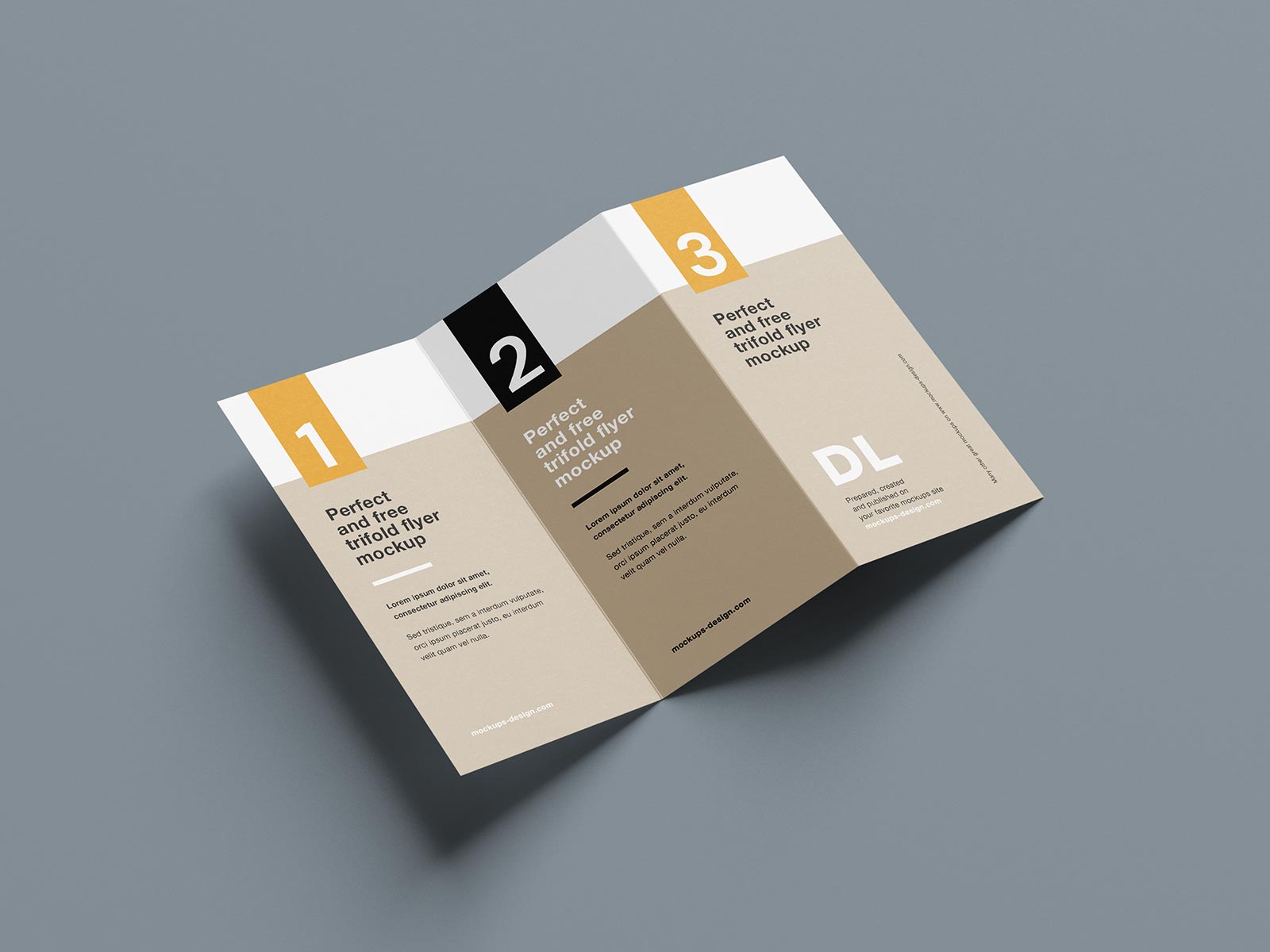 Free Clean Tri-Fold Brochure Mockup PSD Set
