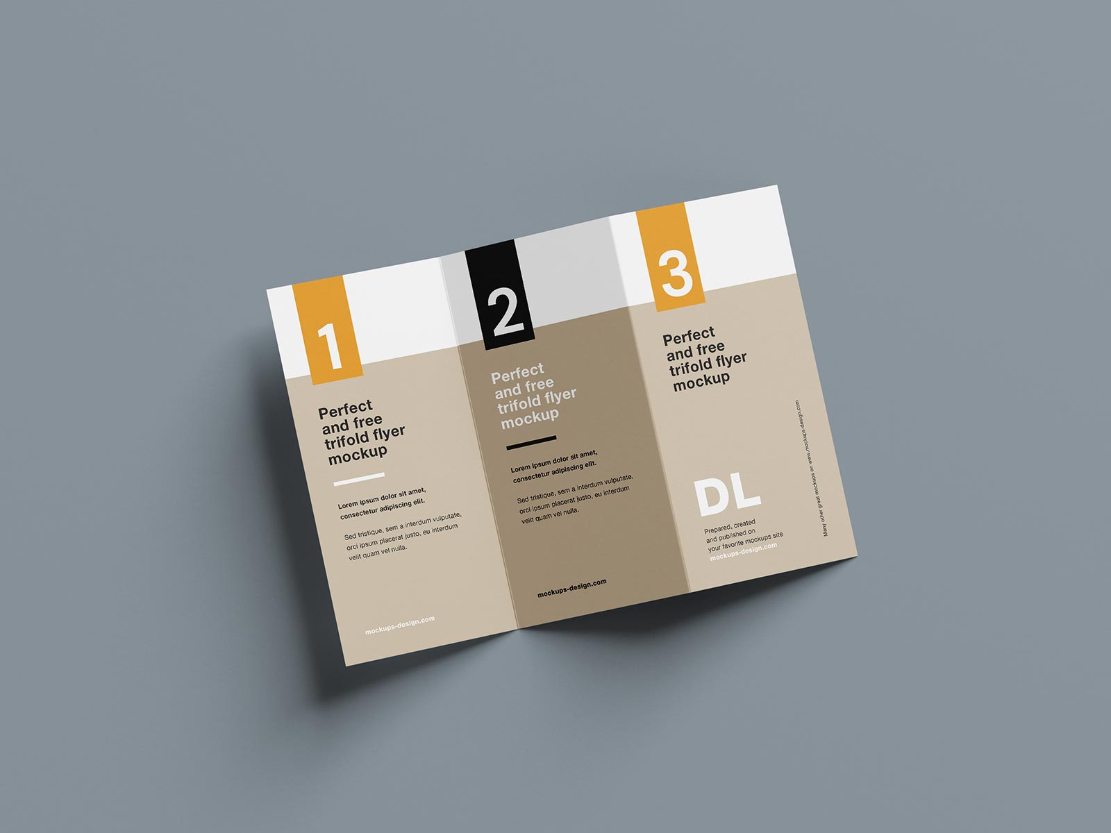 Free Clean Tri-Fold Brochure Mockup PSD Set