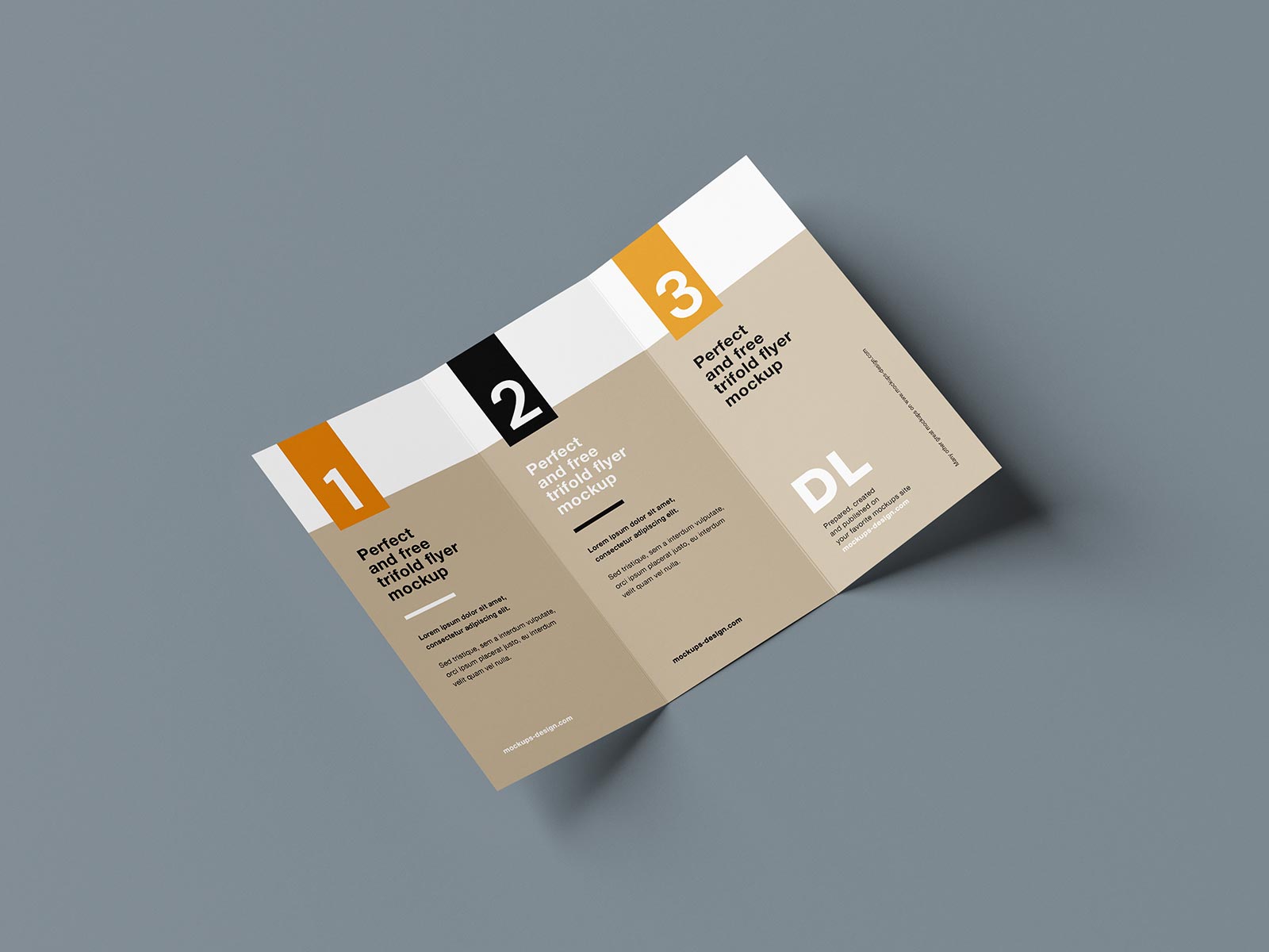 Free Clean Tri-Fold Brochure Mockup PSD Set