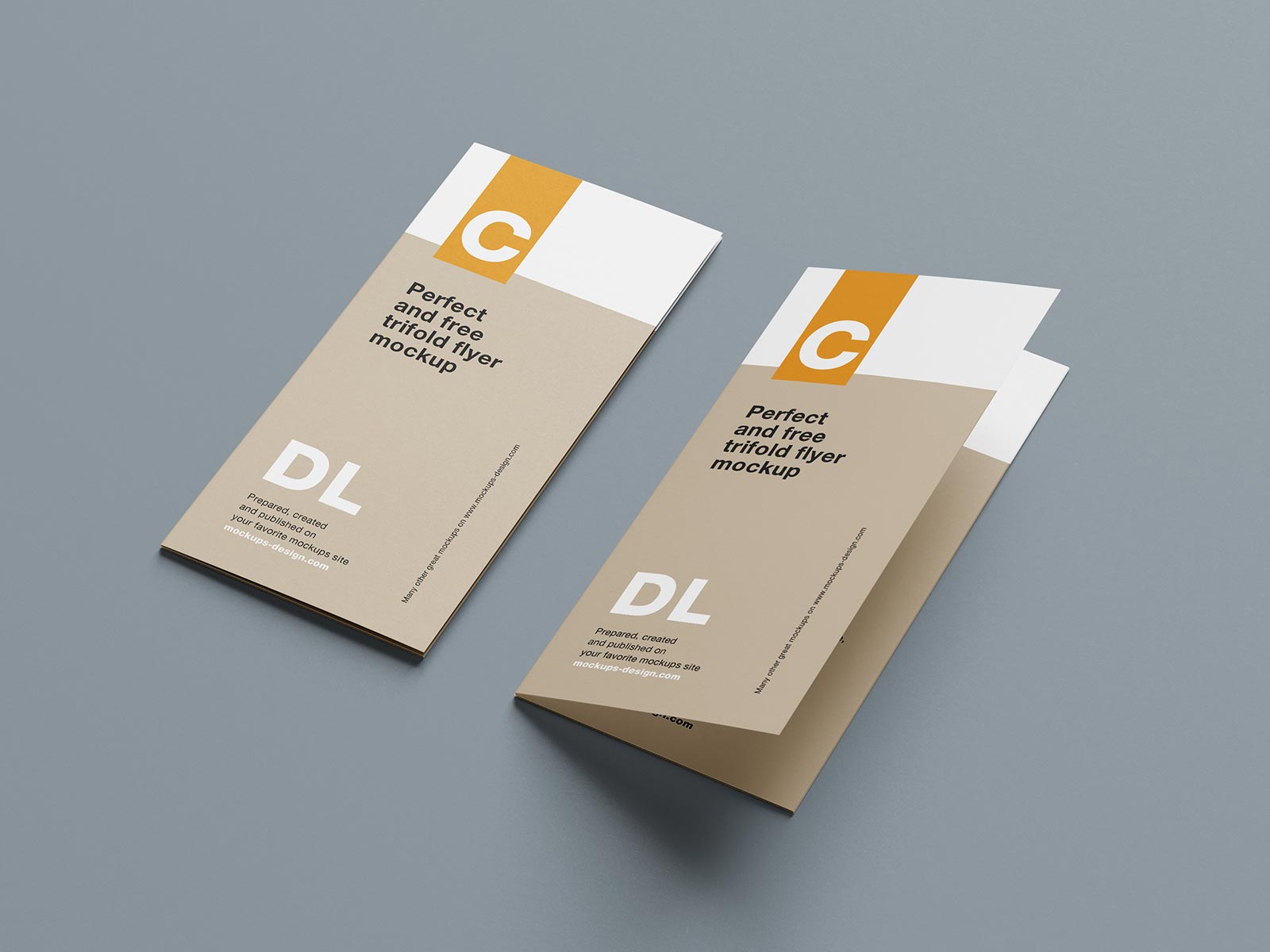 Free Clean Tri-Fold Brochure Mockup PSD Set