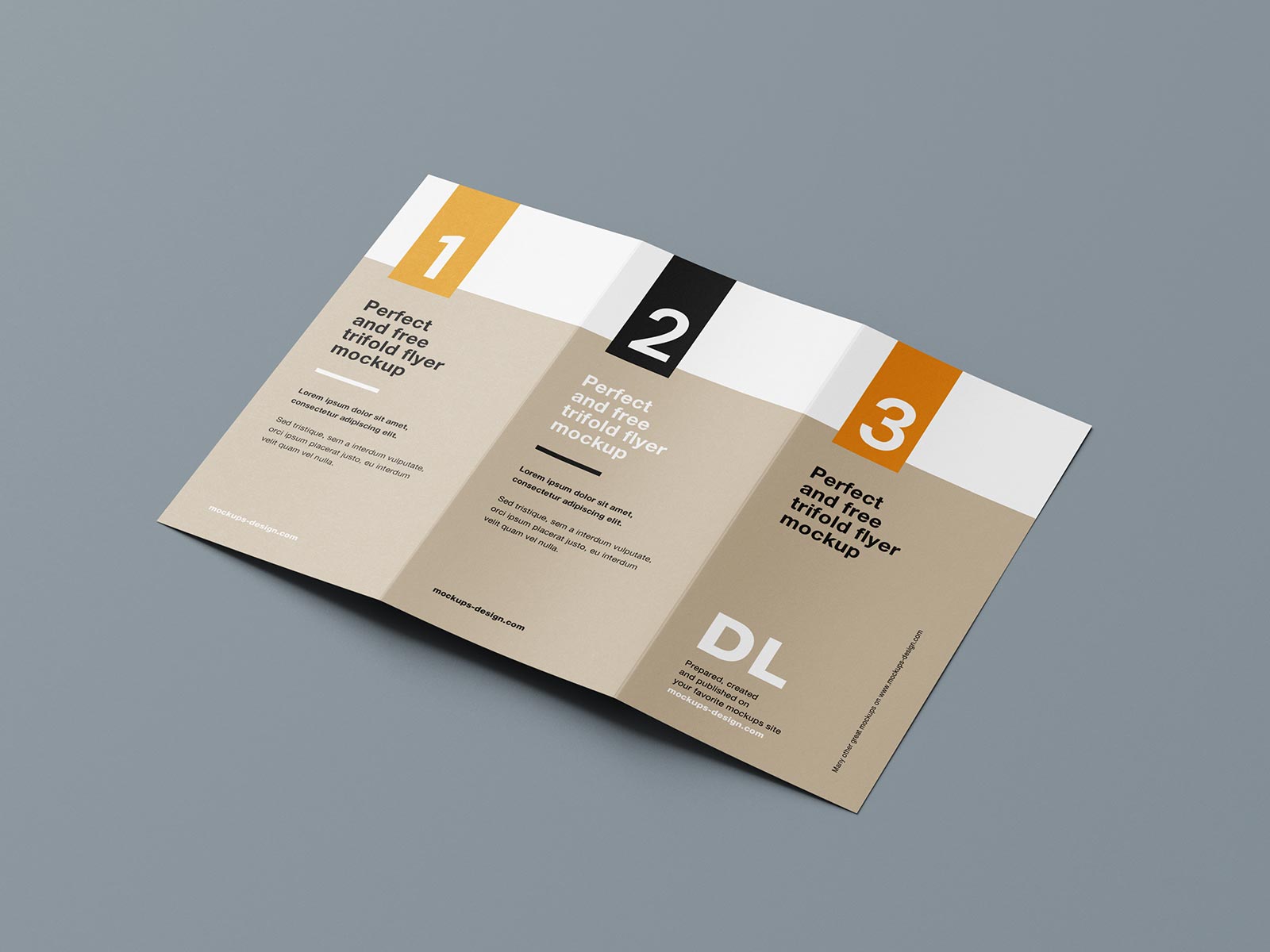 Free Clean Tri-Fold Brochure Mockup PSD Set