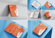Free Hardcover A5 Book Mockup PSD set
