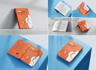 Free Hardcover A5 Book Mockup PSD set