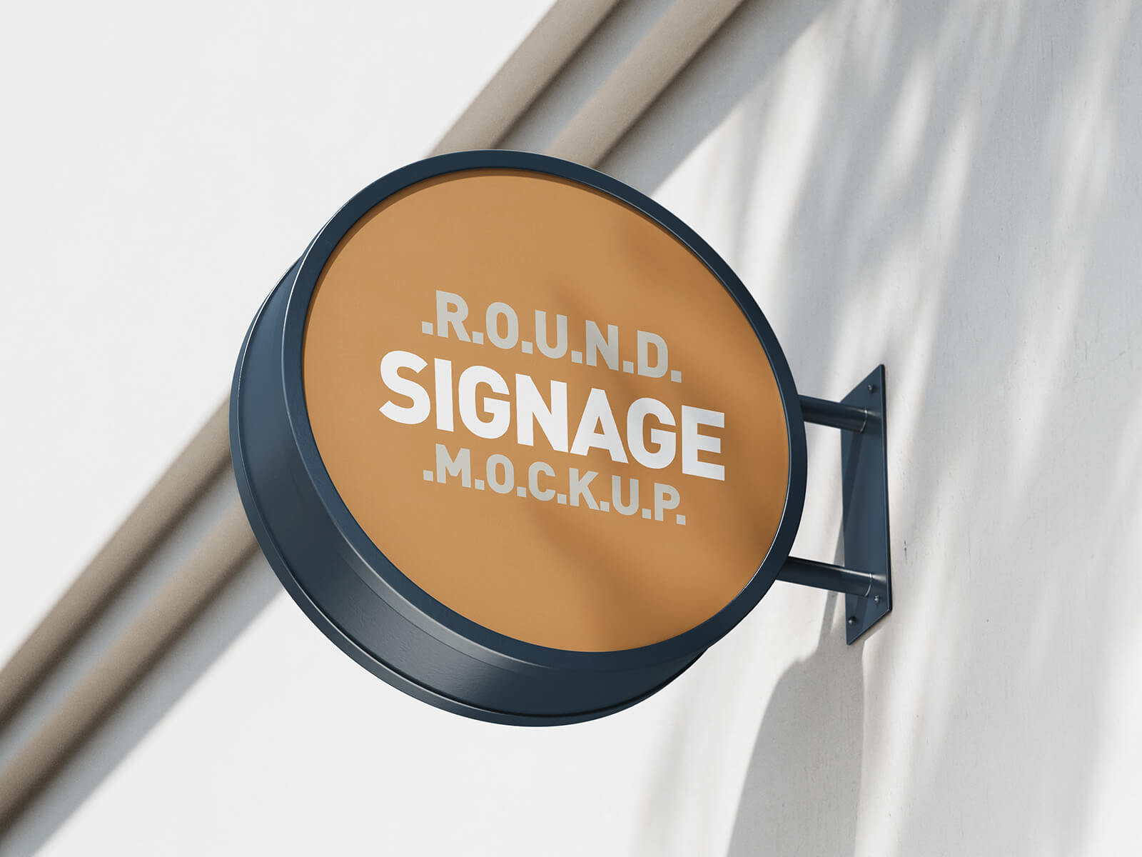 Free Round Street Sign Logo Mockup PSD