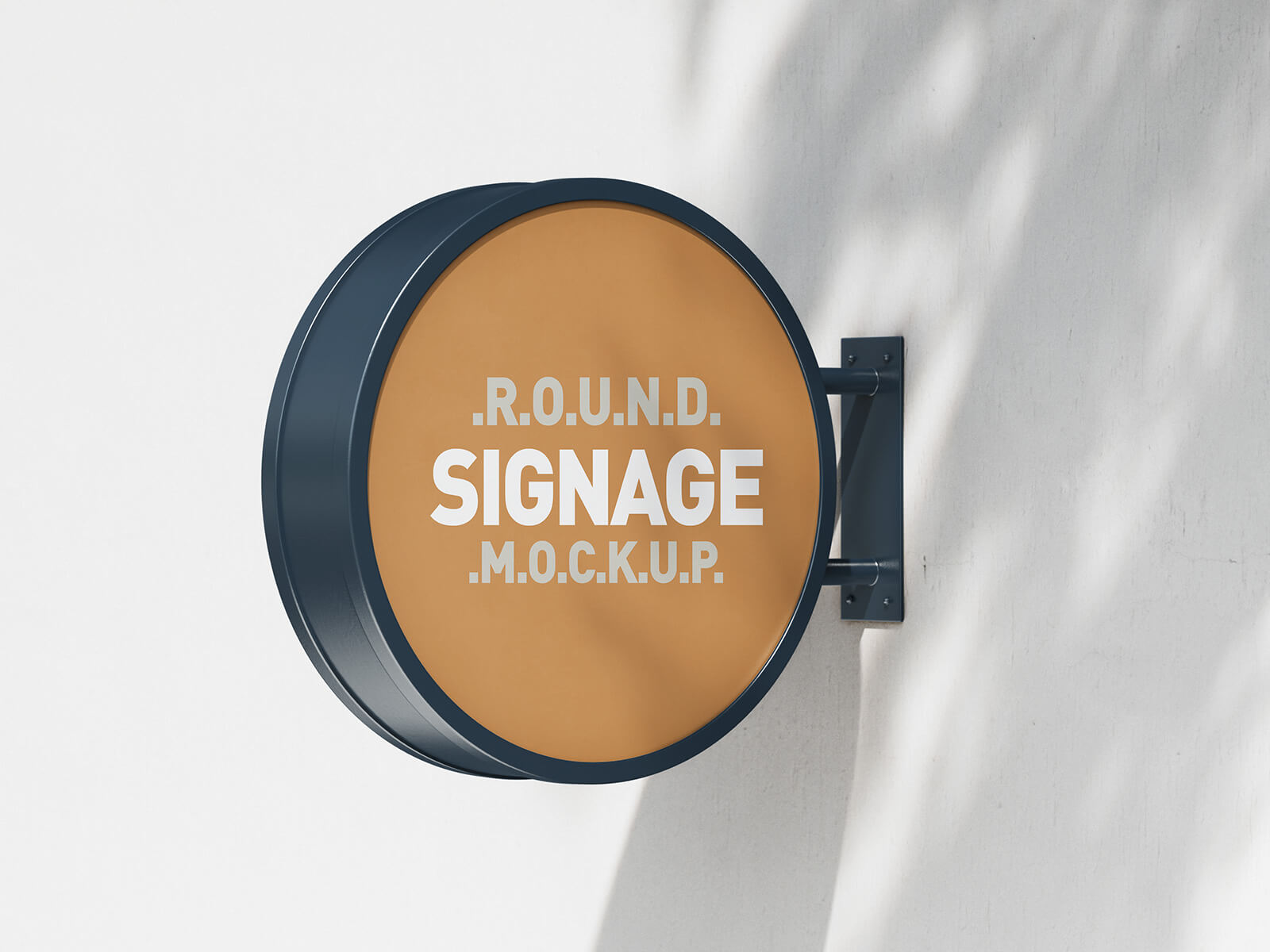Free Round Street Sign Logo Mockup PSD