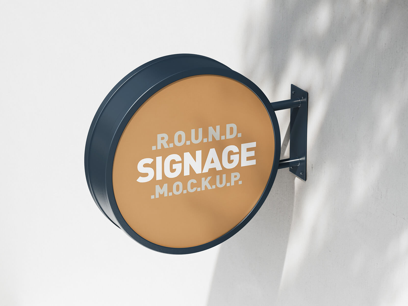 Free Round Street Sign Logo Mockup PSD