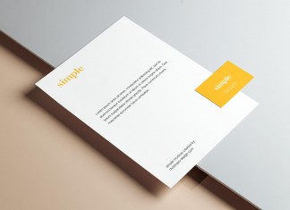 Free-Simple-Letterhead-With-Business-Card-Mockup-PSD