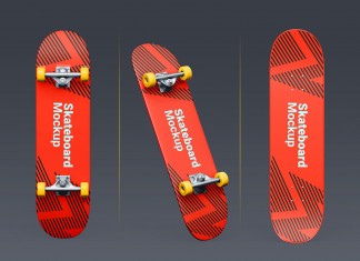 Free Skateboard Mockup PSD Set