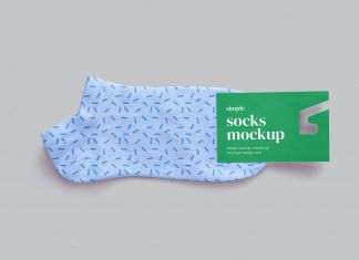 Free-Socks-With-Label-Mockup-PSD
