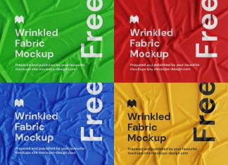 Free Wrinkled Fabric Mockup PSD Set