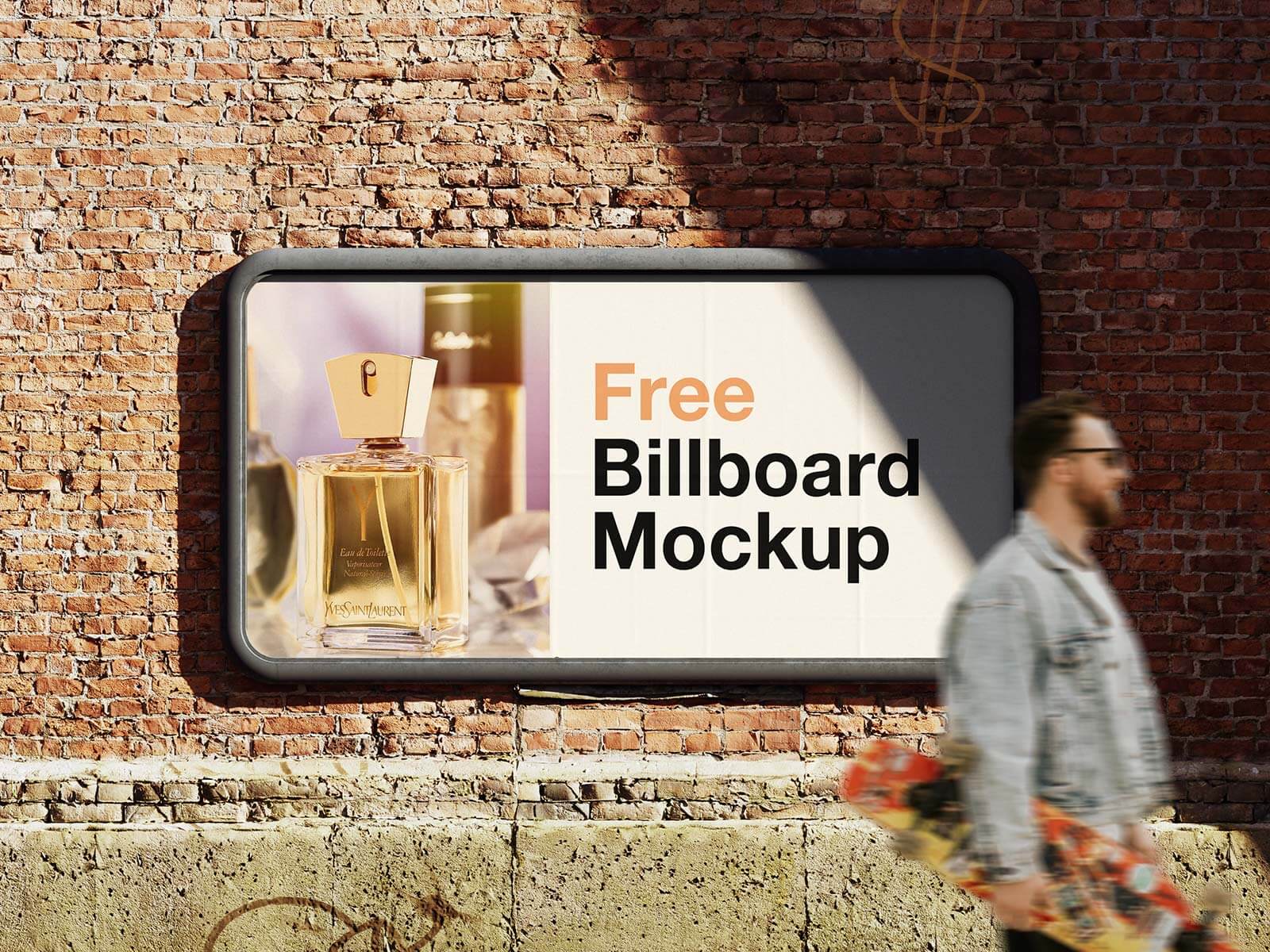 Free Rounded Corner Street Billboard Mockup PSD Set