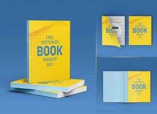 Free Perfect Bound Softcover Book Mockup PSD Set