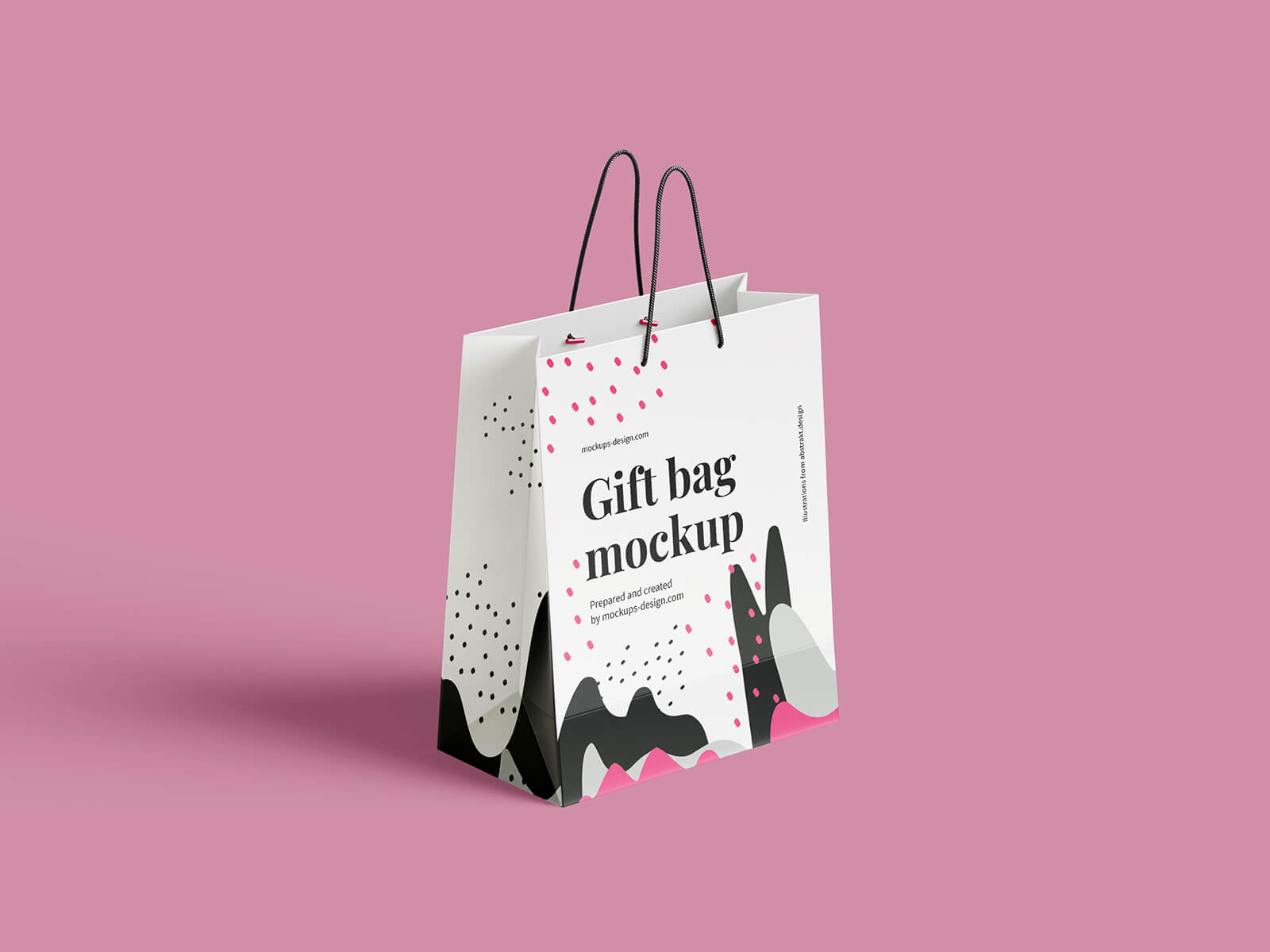 Free Small Paper Gift Bag Mockup PSD Set