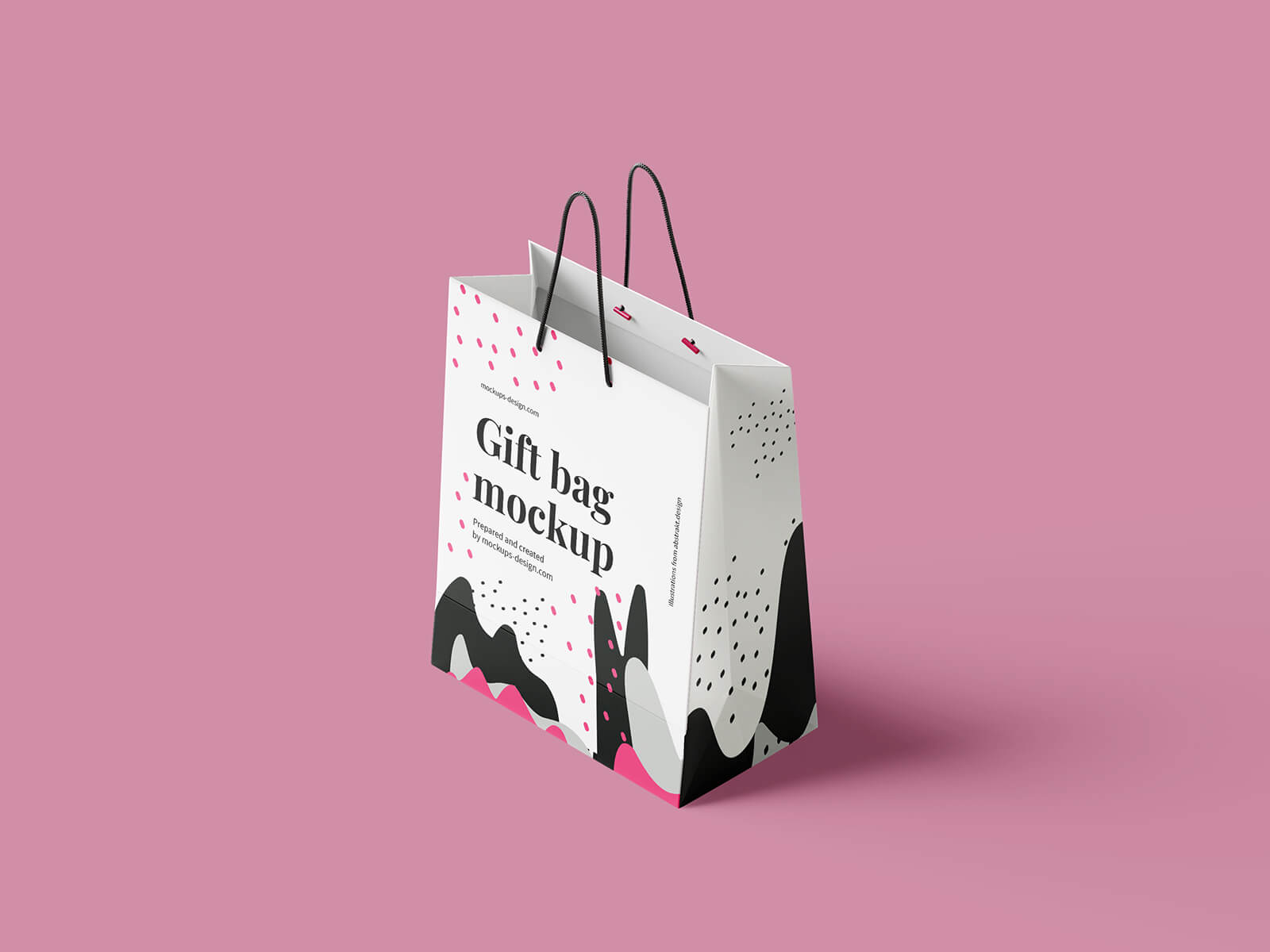 Free Small Paper Gift Bag Mockup PSD Set