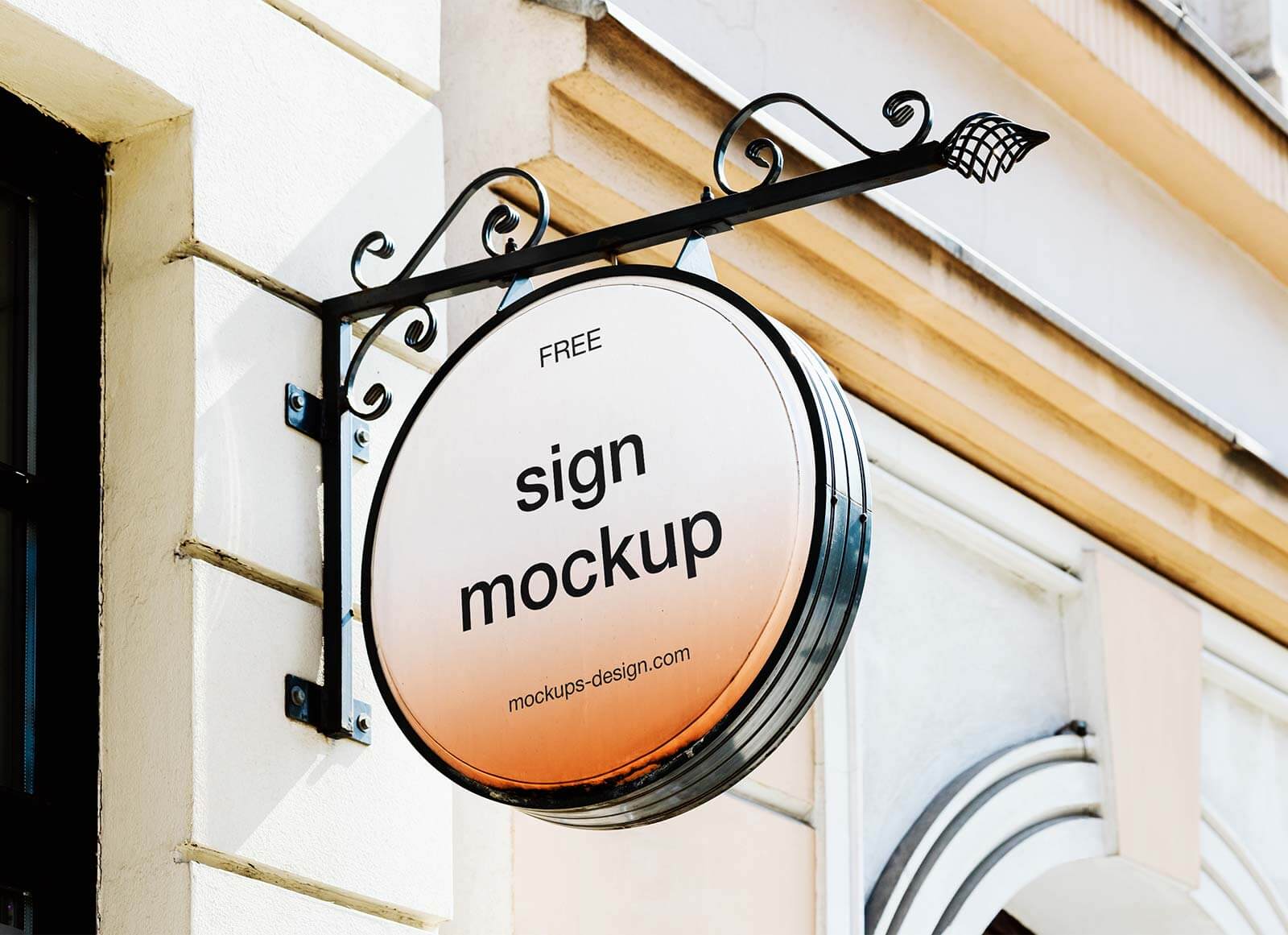 Free Classic Round Sign Mockup PSD