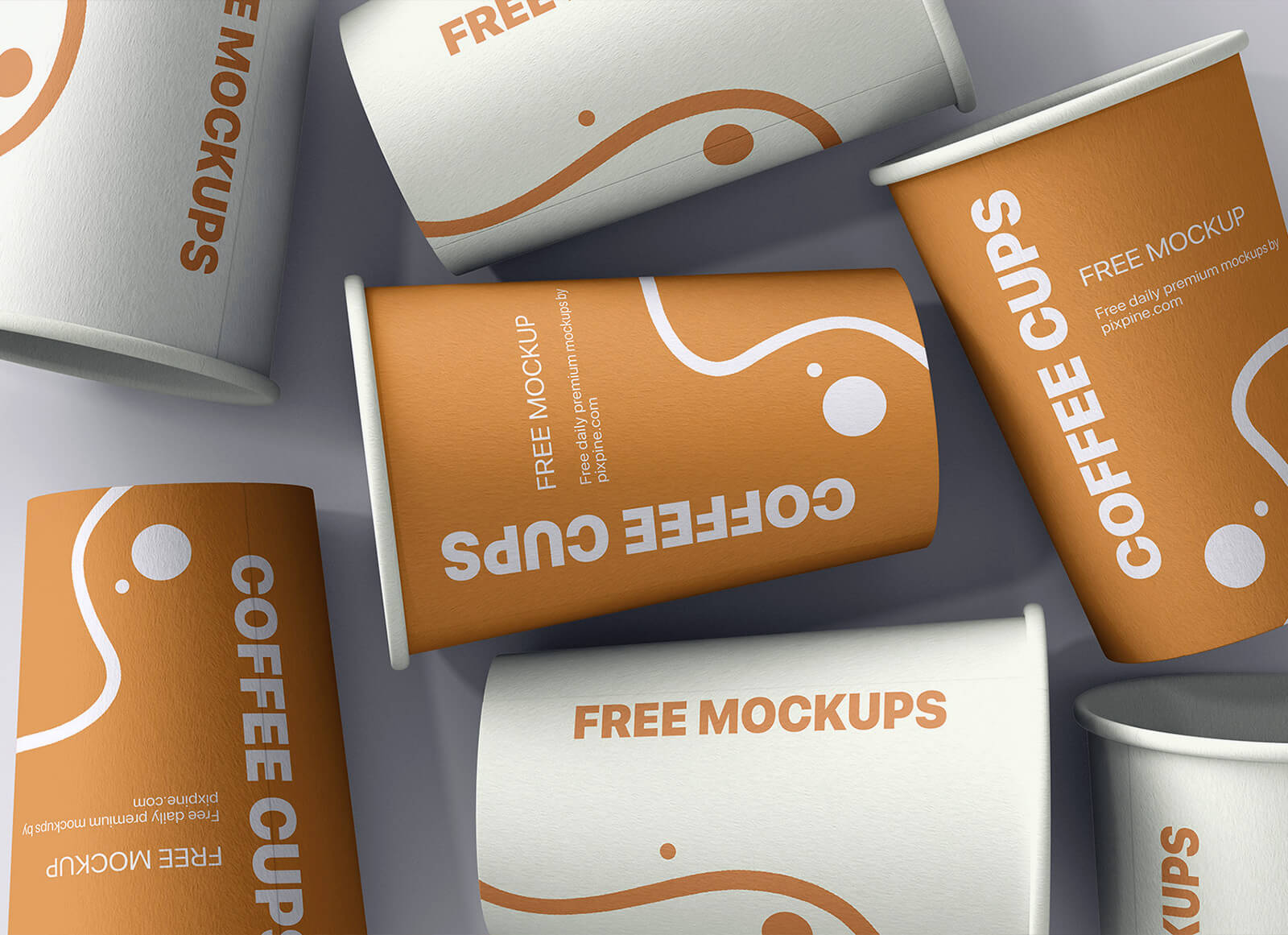 Free Coffee Cups Mockup PSD