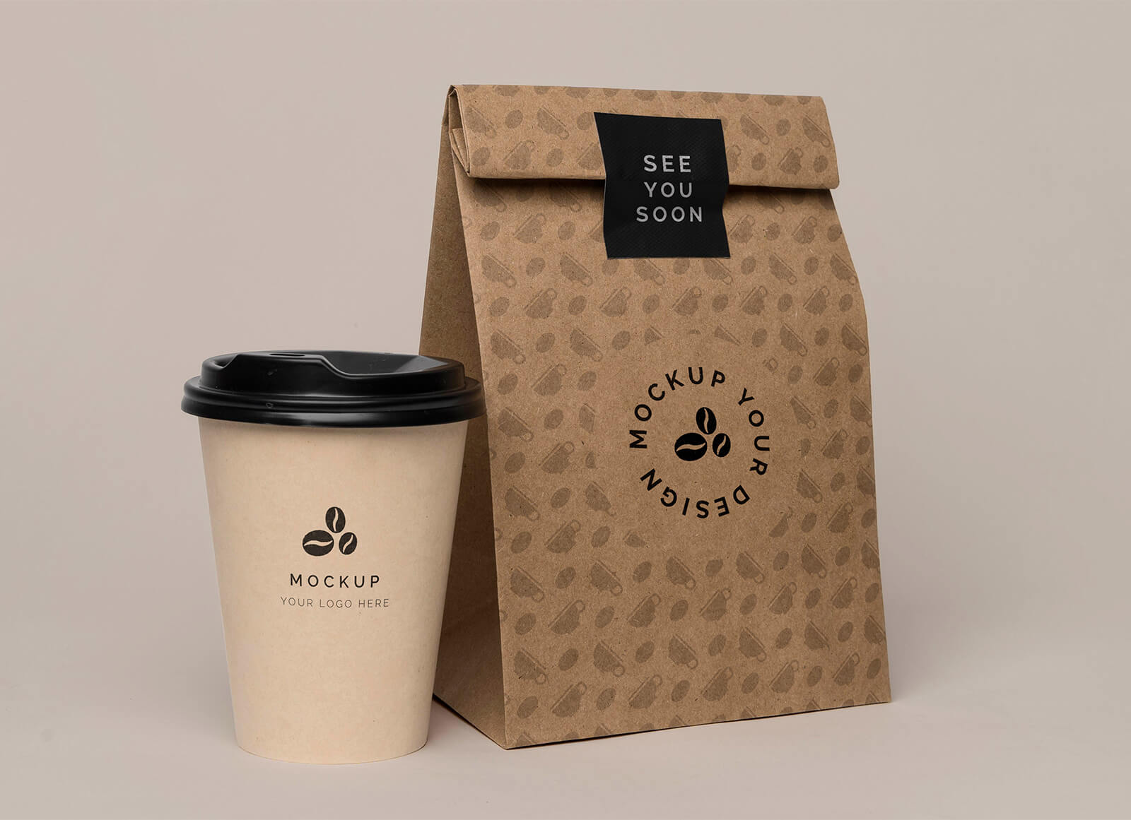 Free Craft Paper Coffee Bag Mockup PSD - Good Mockups