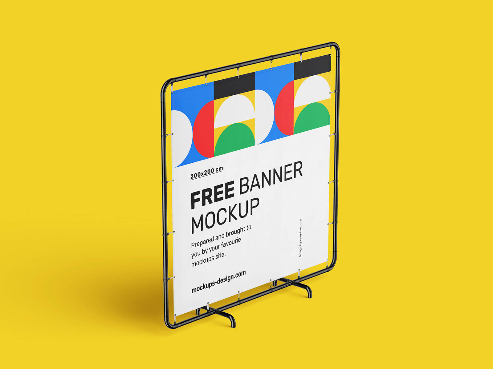 Free Square Event Banner Stand Mockup PSD Set