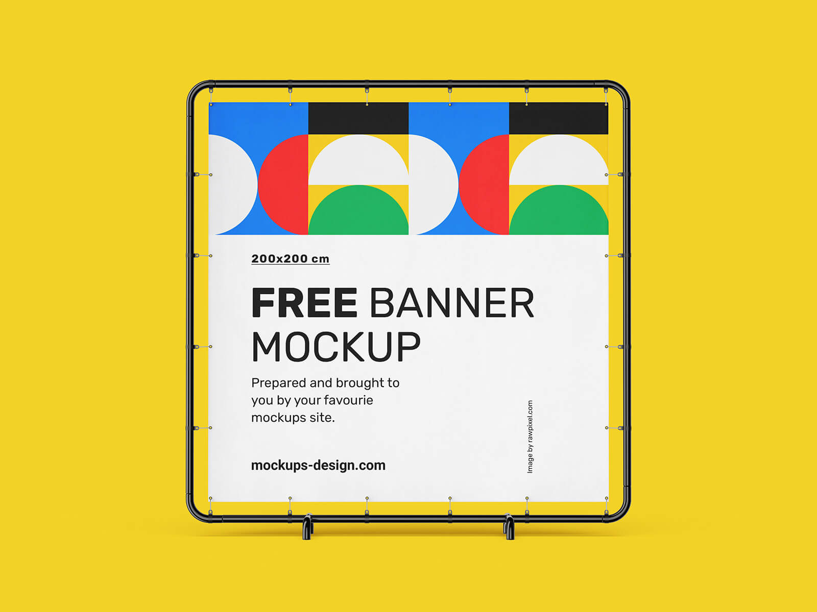 Free Square Event Banner Stand Mockup PSD Set