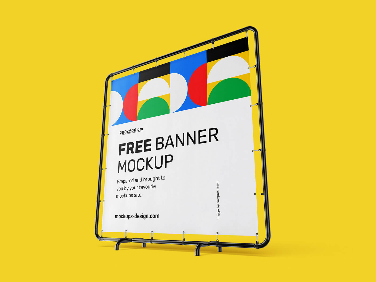 Free Square Event Banner Stand Mockup PSD Set