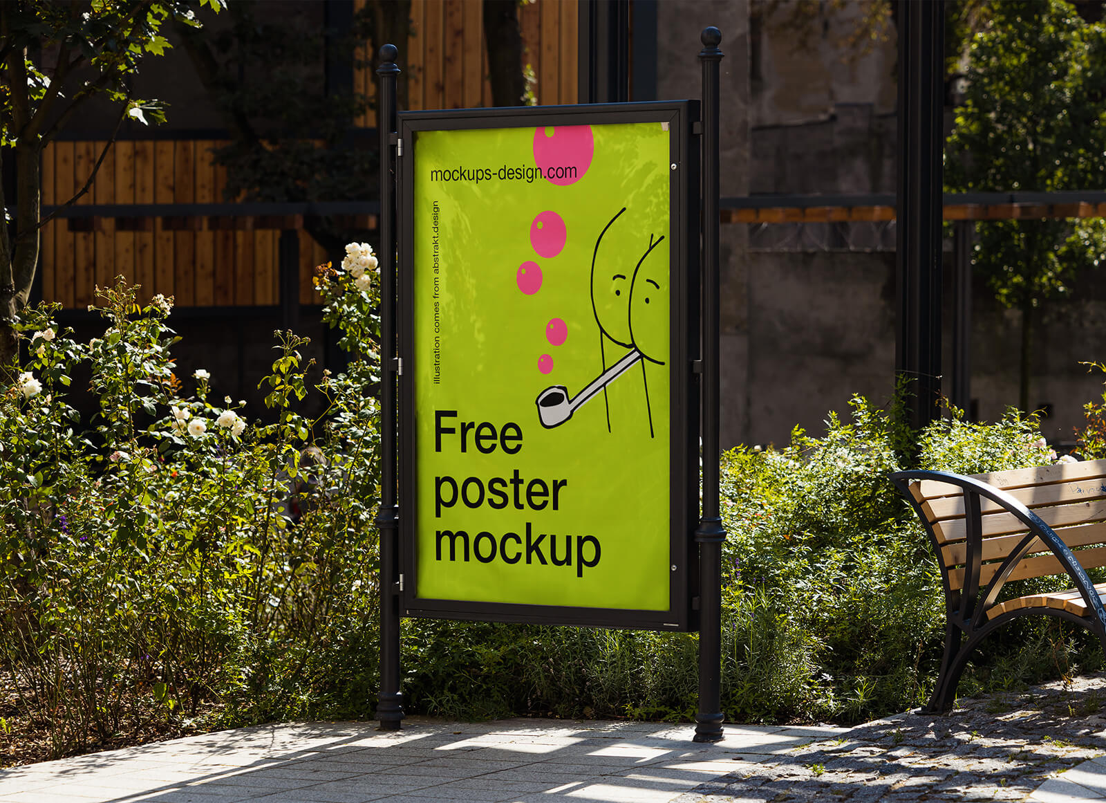 Free Black Frame Street Poster Mockup PSD - Good Mockups