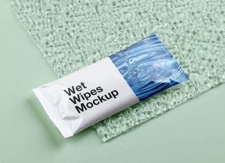 Free Wet Wipes Packaging Mockup PSD