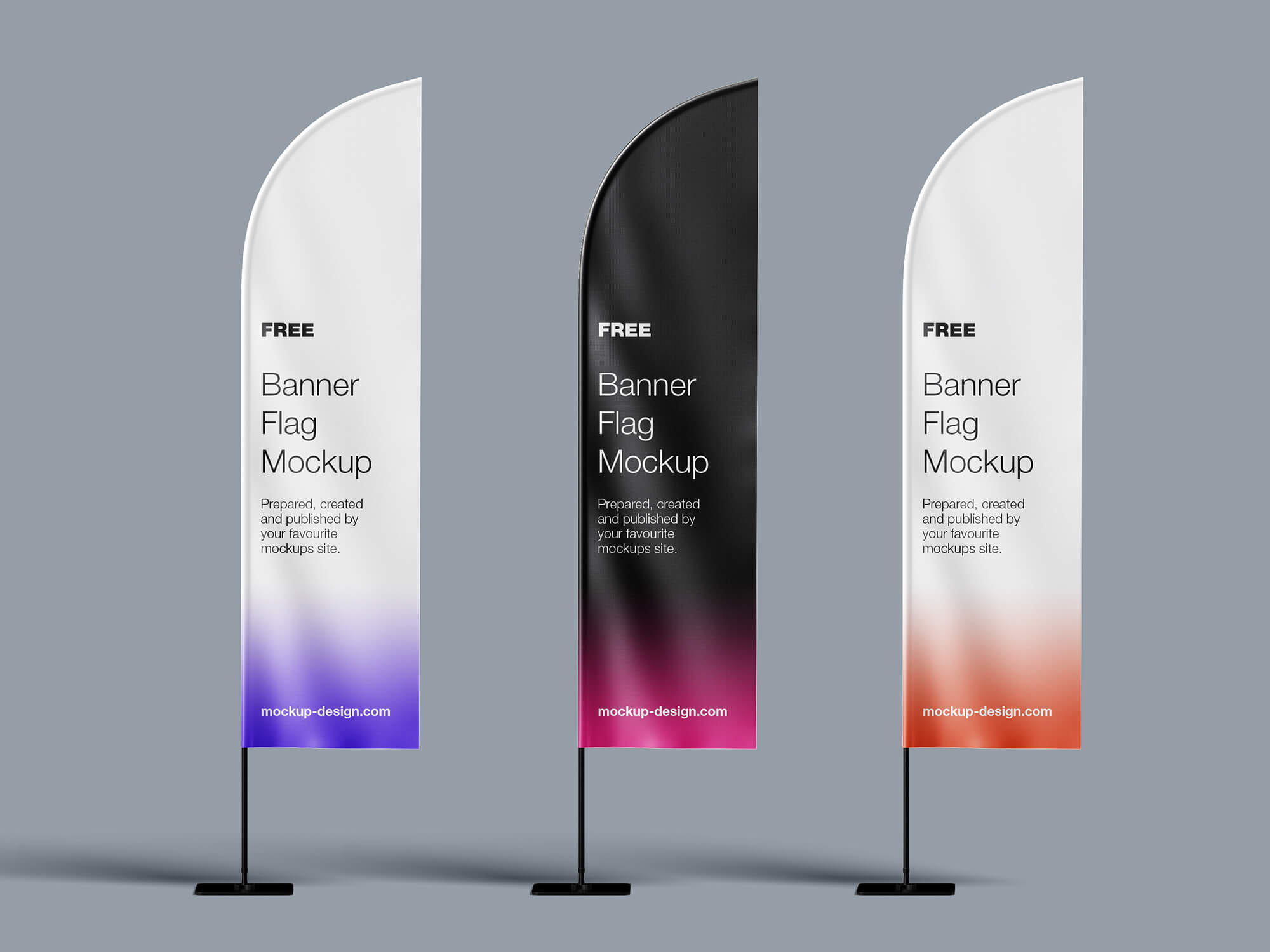 Free Blade Feature Flag Mockup PSD Set