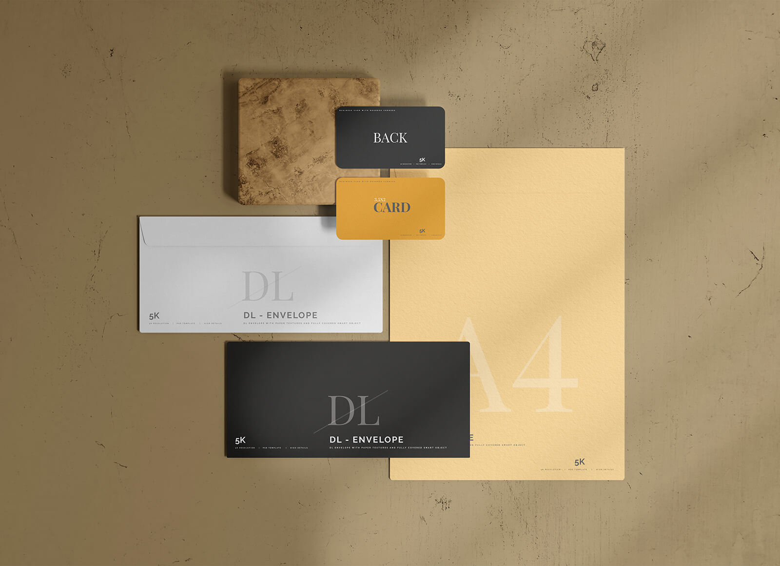 Free Brown Stationery Mockup PSD