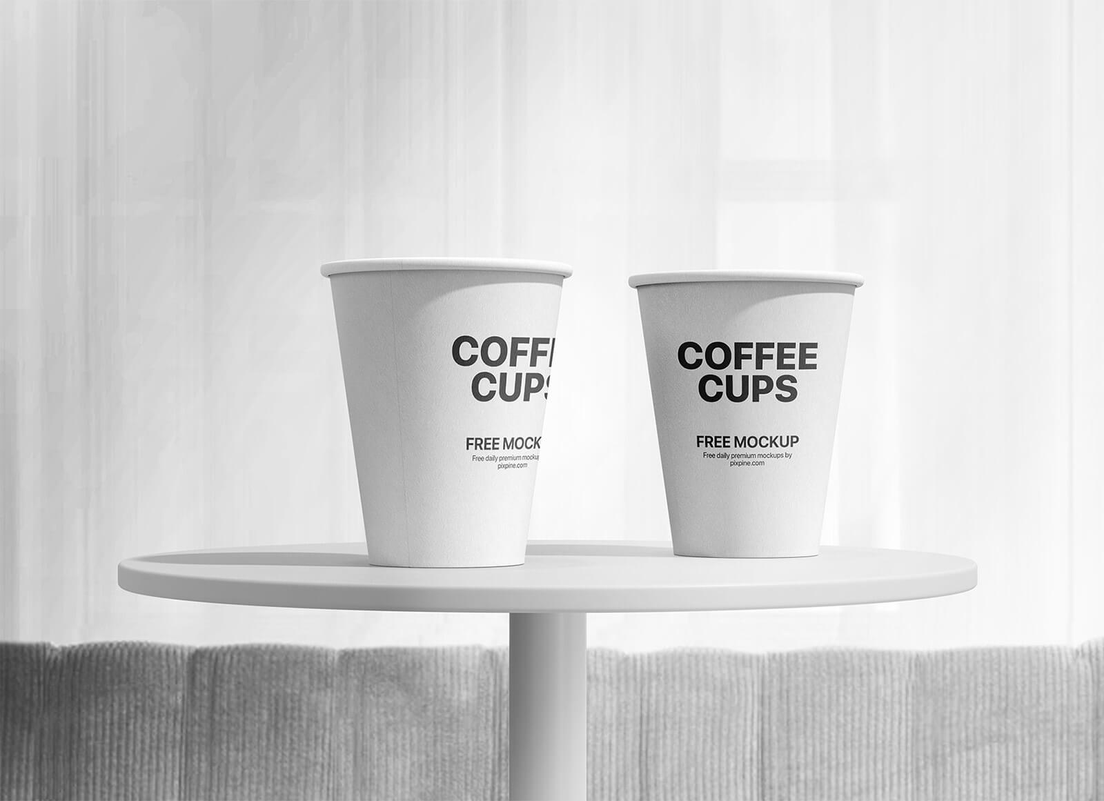 Free Paper Coffee Cups Mockup PSD - Good Mockups