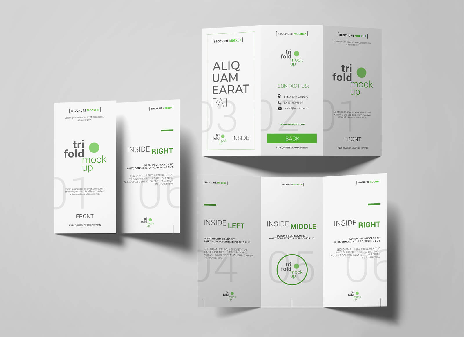 Free DL Tri-Fold Brochure Mockup PSD