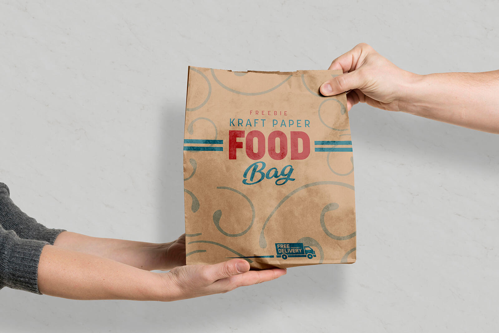 Kraft Paper Bag with Cookies Mockup - Free Download Images High