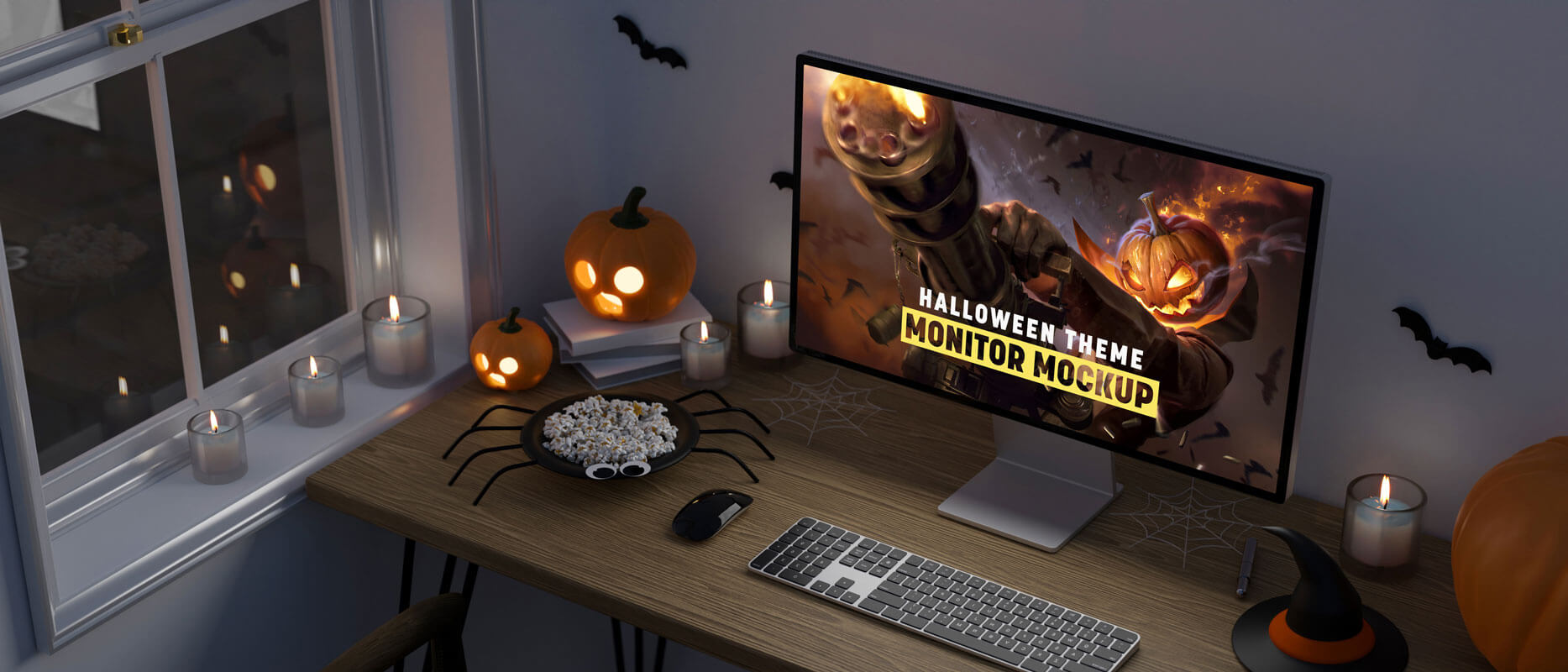 Free-Halloween-Theme-Monitor-Mockup-PSD