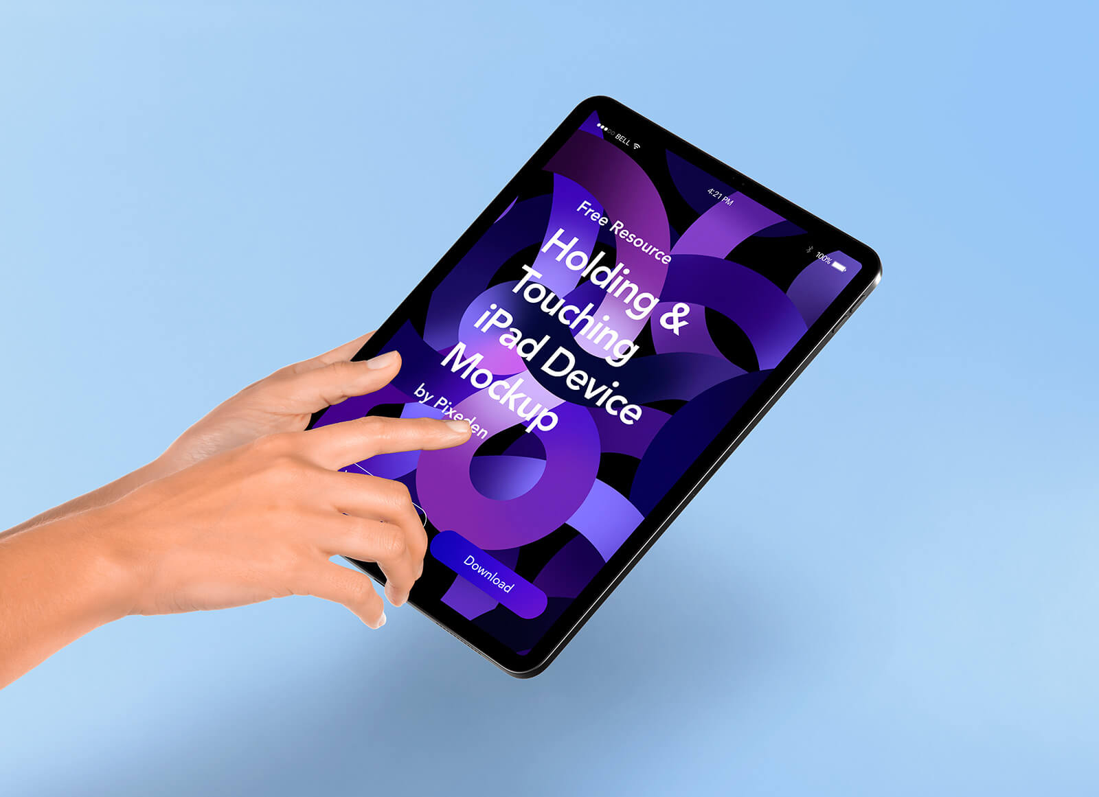 Free Hand Holding iPad Pro Tablet Mockup PSD - Good Mockups