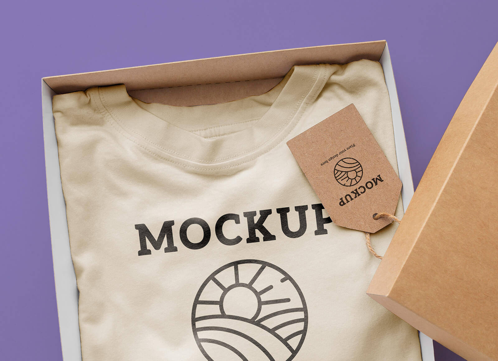 Free-Hang-Tag-&-T-Shirt-Packaging-Box-Mockup-PSD