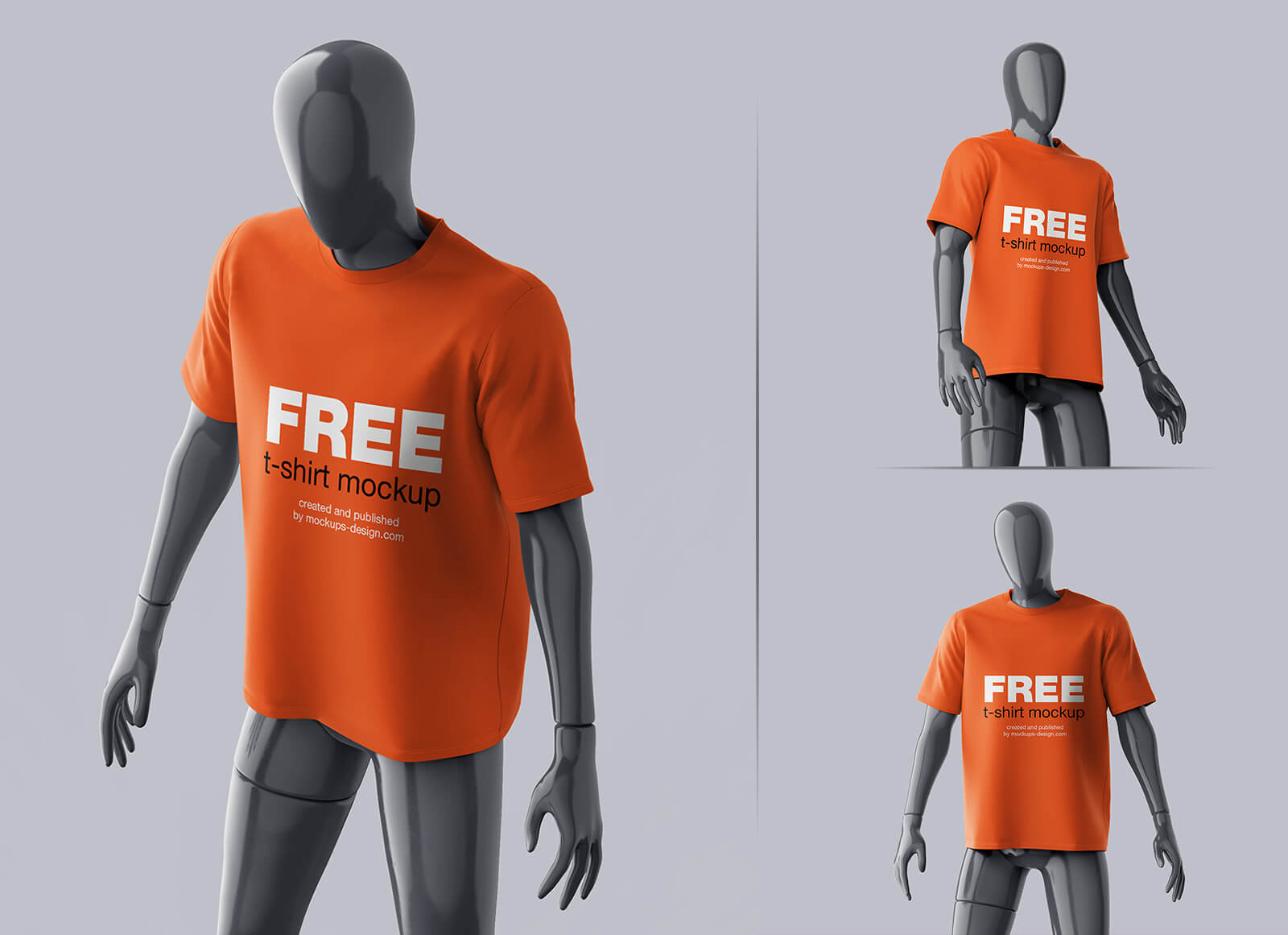 Free Mannequin T-Shirt Mockup PSD Set - Good Mockups