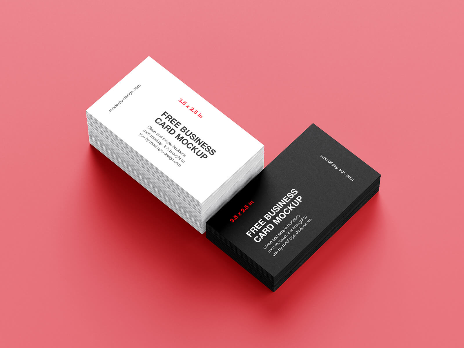 Free Minimalistic 3.5 × 2 Inches Business Card Mockup Set (5)