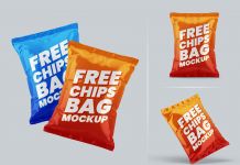 Free Potato Chips Bag Mockup PSD Set