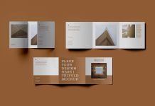 Free Premium Square Tri-Fold Brochure Mockup PSD
