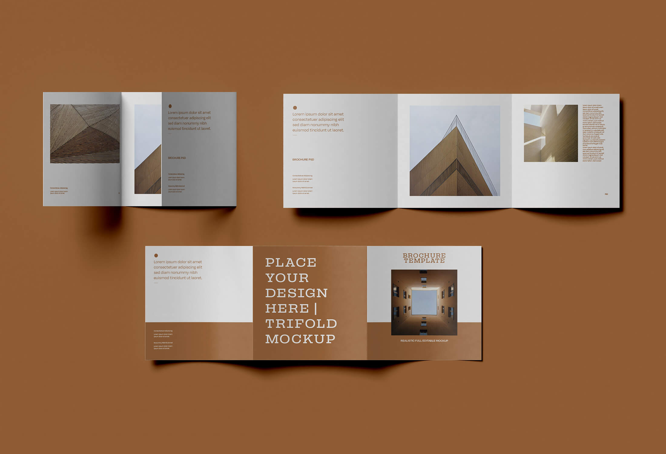 Premium PSD | Paper Sheets Folded In Six Mockup