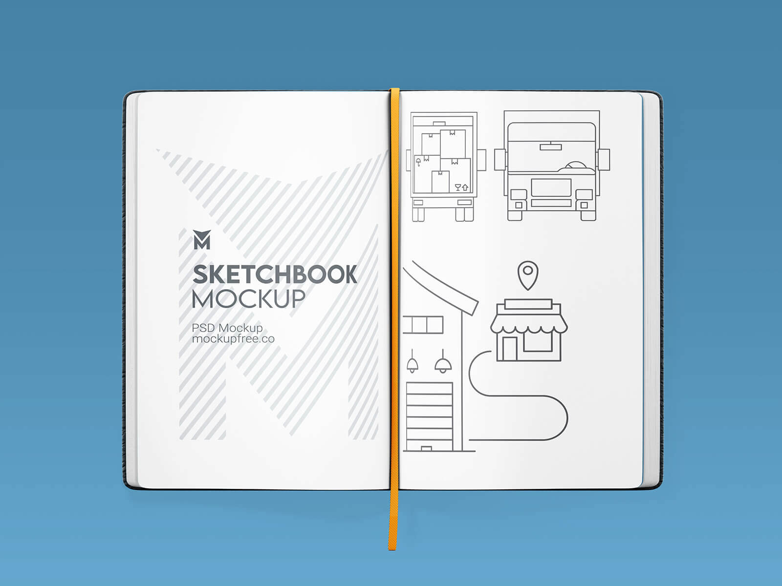 Free Sketchbook Mockup PSD Set