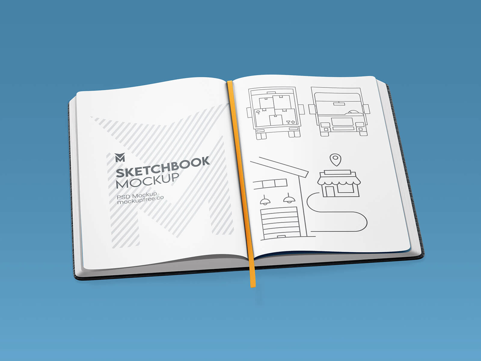 Free Sketchbook Mockup PSD Set