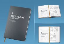 Free Sketchbook Mockup PSD Set