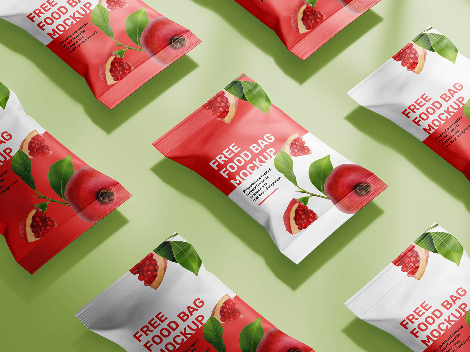 Free Snack Food Packaging Bag Mockup PSD Set