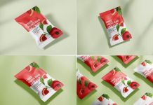 Free Snack Food Packaging Bag Mockup PSD Set