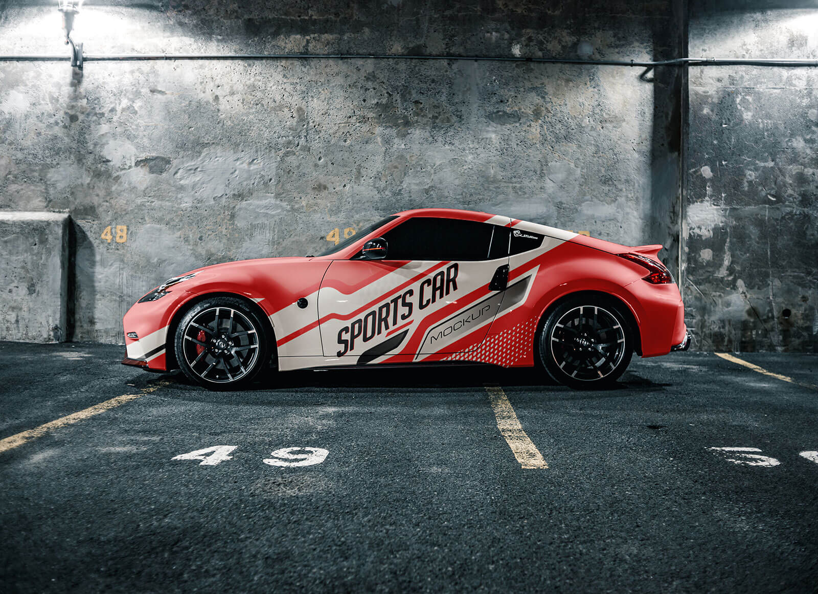 Free-Sports-Car-Mockup-PSD File