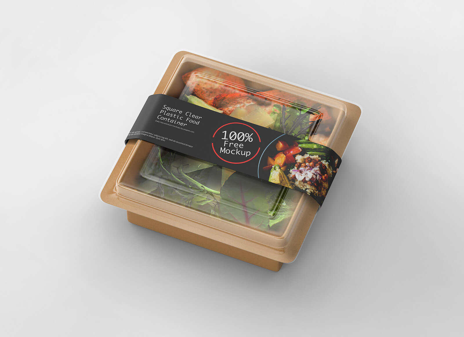 Free Square Food Container Mockup PSD