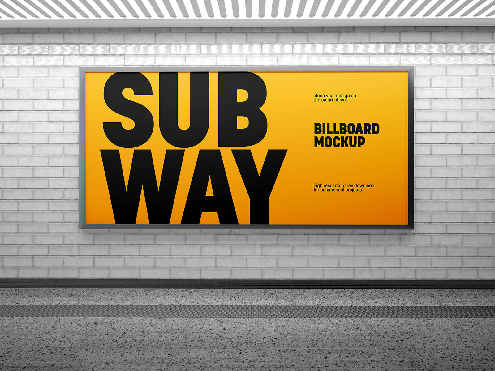 Free Subway Billboard Mockup PSD Set