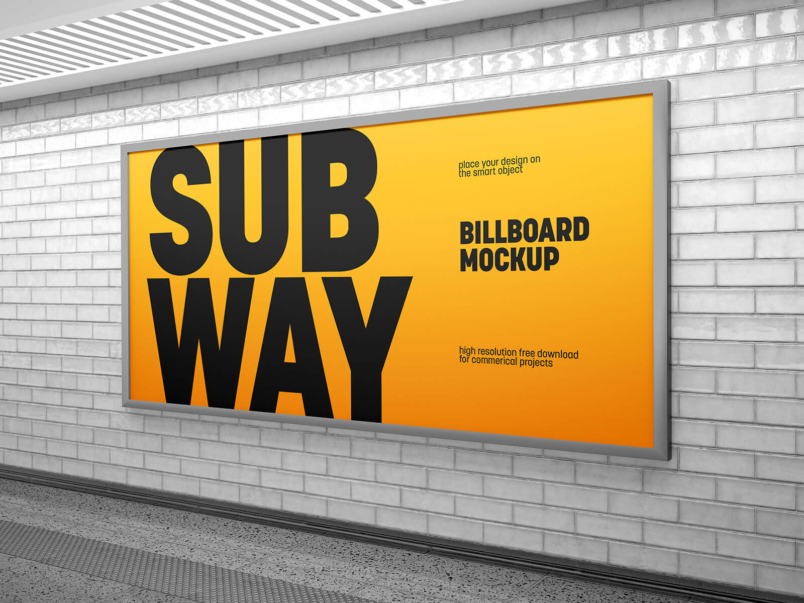 Free Subway Billboard Mockup PSD Set